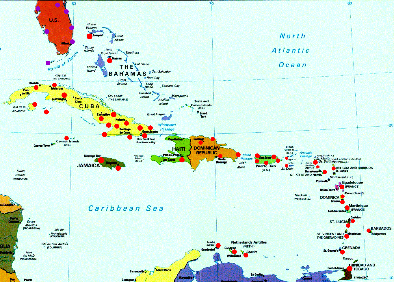 map of caribbean islands photograph