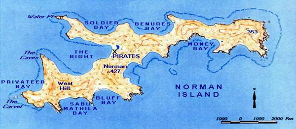Norman Island Map British Virgin Islands