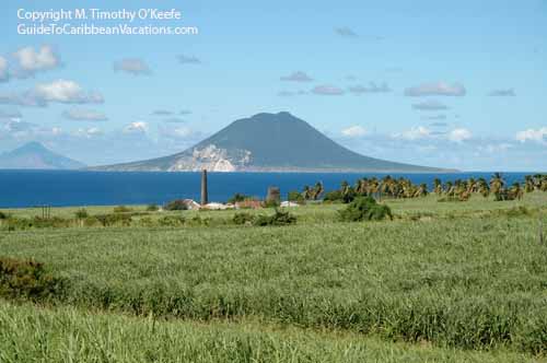 St. Kitts - Fields of Sugar Cane & Old Sugar Factory - copyright M. Timothy O'Keefe - Guide To Caribbean Vacations